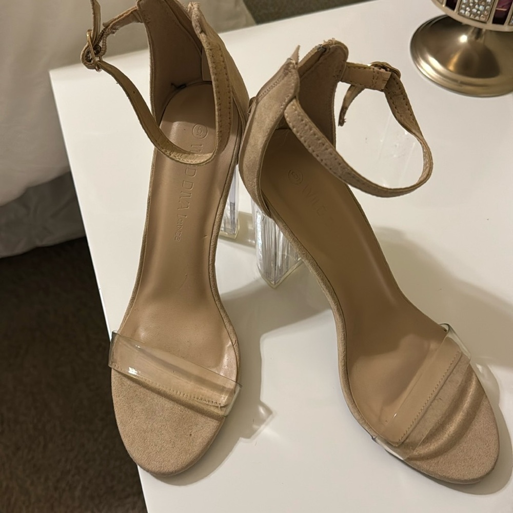 Nude/clear heels
